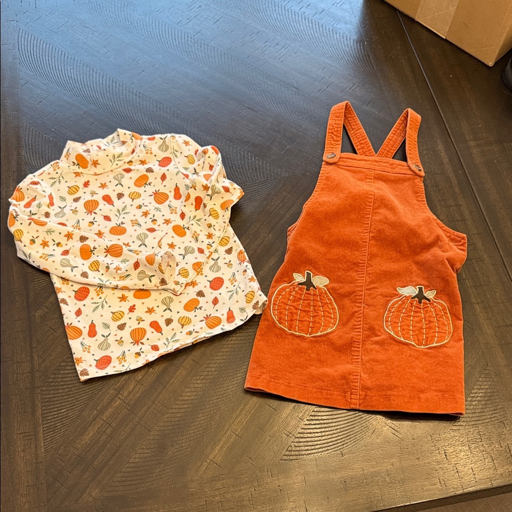 Toddler Fall Turtleneck & Overall Dress - 3T